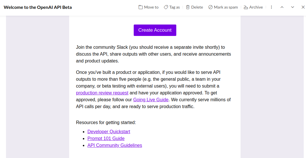 OpenAI Access Approved Email